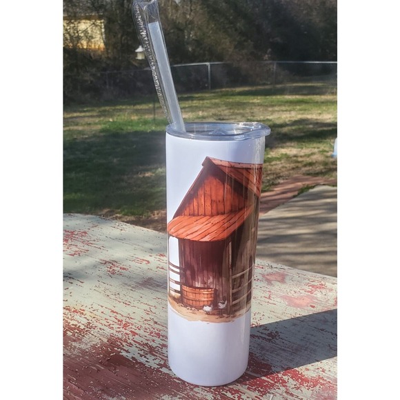 Chickens Rooster Chicken House 20 ounce Stainless Steel Tumbler - Picture 3 of 3